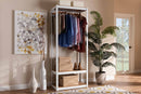 Hallie White Finished Metal 3-Shelf Free-Standing Closet Storage Organizer Baxton
