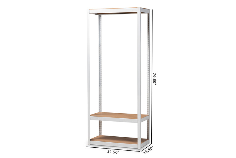 Hallie Modern and Contemporary White Finished Metal 3-Shelf Free-Standing Closet Storage Organizer