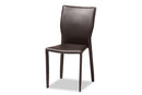 Garcelle Dark Brown Faux Leather Upholstered 4Pc Dining Chair Set Baxton
