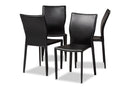 Garcelle Black Faux Leather Upholstered 4Pc Dining Chair Set Baxton