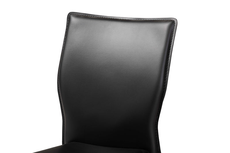 Garcelle Modern and Contemporary Black Faux Leather Upholstered 4-Piece Dining Chair Set