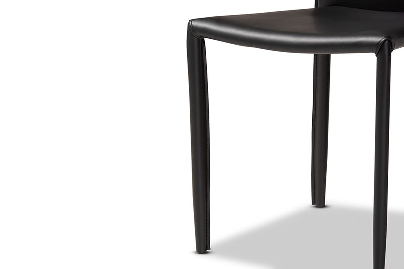 Garcelle Black Faux Leather Upholstered 4Pc Dining Chair Set Baxton