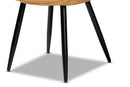 Macaria Tan Faux Leather Upholstered and Black Metal 4Pc Dining Chair Set Baxton