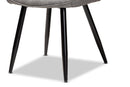 Macaria Gray Faux Leather Upholstered and Black Metal 4Pc Dining Chair Set Baxton