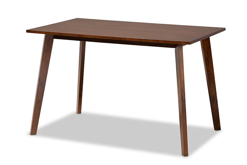 Elmdon Walnut Brown Finished Rectangular Wood Dining Table Baxton