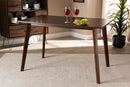 Elmdon Walnut Brown Finished Rectangular Wood Dining Table Baxton