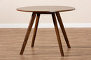 Newton Walnut Brown Finished Round Wood Dining Table Baxton