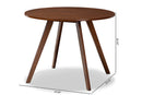 Newton Walnut Brown Finished Round Wood Dining Table Baxton