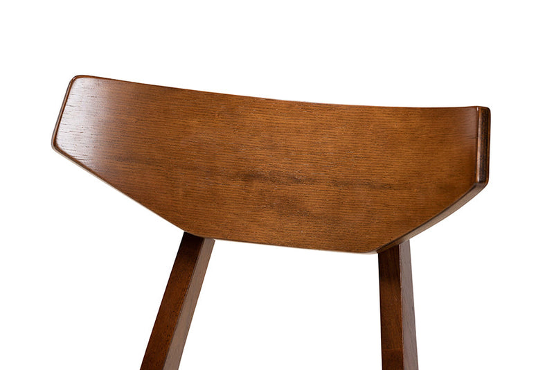 Larsine Light Beige Fabric Upholstered and Walnut Brown 4Pc Dining Chair Set Baxton