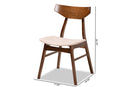 Larsine Light Beige Fabric Upholstered and Walnut Brown 4Pc Dining Chair Set Baxton