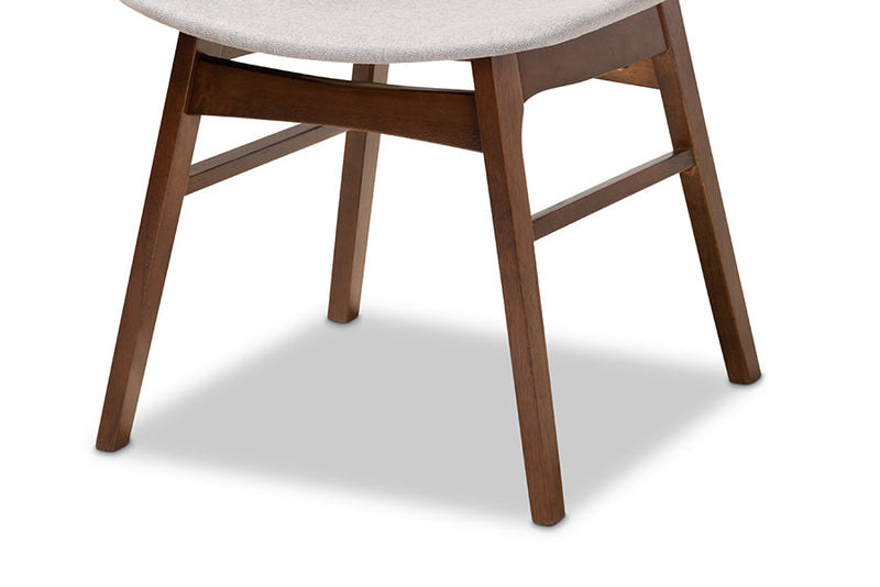 Norwood Light Gray Fabric/Walnut Brown 5-Piece Dining Set w/Faux Marble Table Baxton