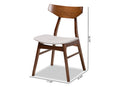 Larsine Light Gray Fabric Upholstered and Walnut Brown 4Pc Dining Chair Set Baxton