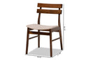 Libra Light Beige Fabric Upholstered and Walnut Brown 4Pc Dining Chair Set Baxton