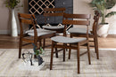 Libra Light Gray Fabric Upholstered and Walnut Brown 4Pc Dining Chair Set Baxton