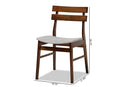 Libra Light Gray Fabric Upholstered and Walnut Brown 4Pc Dining Chair Set Baxton