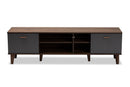 Danina Two-Tone Walnut Brown and Gray TV Stand Baxton