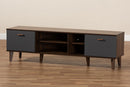 Danina Two-Tone Walnut Brown and Gray TV Stand Baxton