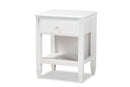 Lea Classic and White 1-Drawer Bedroom Nightstand Baxton