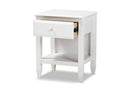 Lea Classic and White 1-Drawer Bedroom Nightstand Baxton