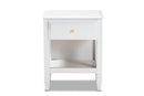Lea Classic and White 1-Drawer Bedroom Nightstand Baxton