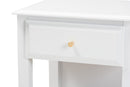 Lea Classic and White 1-Drawer Bedroom Nightstand Baxton