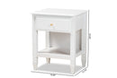 Lea Classic and White 1-Drawer Bedroom Nightstand Baxton