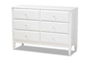 Lea Classic and White 6-Drawer Bedroom Dresser Baxton
