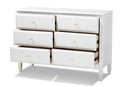 Lea Classic and White 6-Drawer Bedroom Dresser Baxton