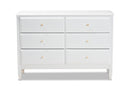 Lea Classic and White 6-Drawer Bedroom Dresser Baxton