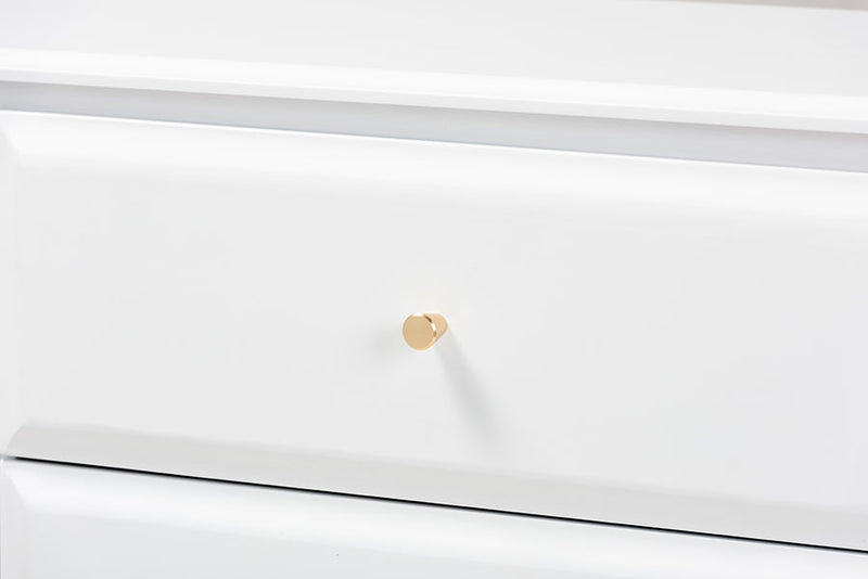 Lea Classic and White 6-Drawer Bedroom Dresser Baxton