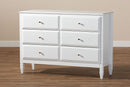 Lea Classic and White 6-Drawer Bedroom Dresser Baxton