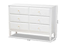 Lea Classic and White 6-Drawer Bedroom Dresser Baxton