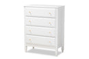Lea Classic and White 4-Drawer Bedroom Chest Baxton