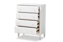 Lea Classic and White 4-Drawer Bedroom Chest Baxton