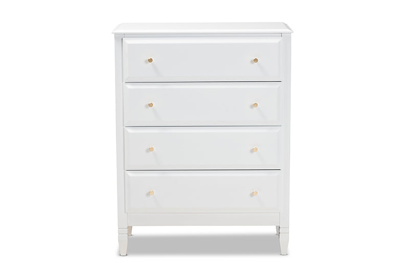 Lea Classic and Transitional White Finished Wood 4-Drawer Bedroom Chest