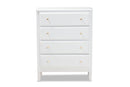 Lea Classic and White 4-Drawer Bedroom Chest Baxton