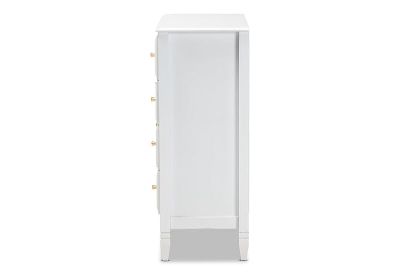 Lea Classic and White 4-Drawer Bedroom Chest Baxton
