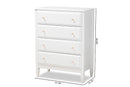 Lea Classic and White 4-Drawer Bedroom Chest Baxton