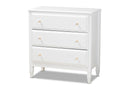 Lea Classic and White 3-Drawer Bedroom Chest Baxton