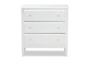 Lea Classic and White 3-Drawer Bedroom Chest Baxton