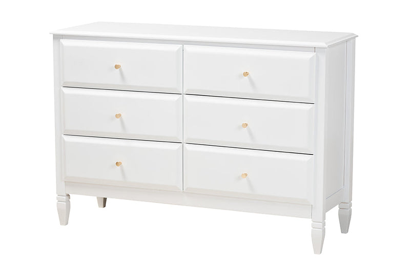 Seda Classic and White Full Size 4Pc Bedroom Set Baxton