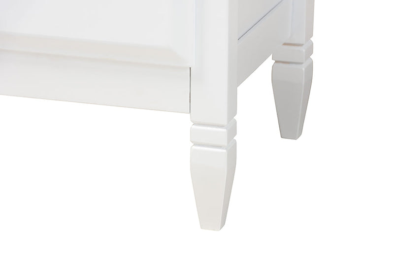 Seda Classic and White Full Size 4Pc Bedroom Set Baxton
