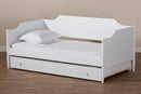 Ansa White Twin Size Daybed w/Roll-Out Trundle Bed Baxton