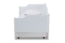 Ansa White Twin Size Daybed w/Roll-Out Trundle Bed Baxton