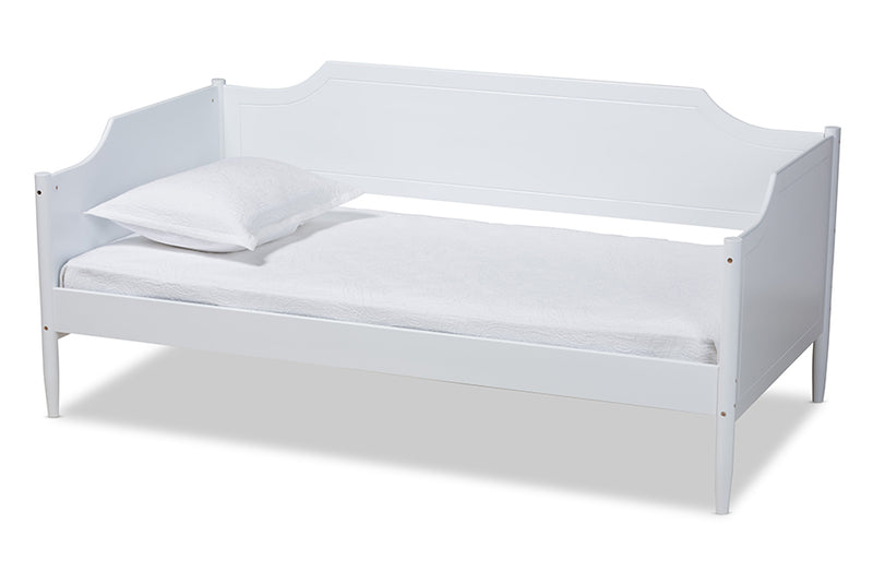 Ansa Classic Traditional Farmhouse White Finished Wood Twin Size Daybed