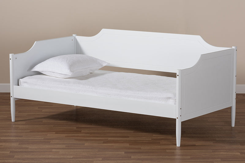 Ansa Classic Traditional Farmhouse White Finished Wood Twin Size Daybed