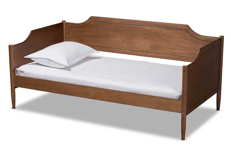 Ansa Classic Traditional Farmhouse Walnut Brown Finished Wood Twin Size Daybed