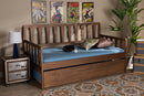 Telma Walnut Brown Twin Size Daybed w/Roll-Out Trundle Bed Baxton