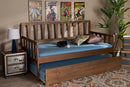 Telma Walnut Brown Twin Size Daybed w/Roll-Out Trundle Bed Baxton