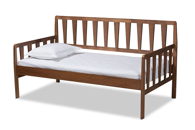 Telma Modern and Contemporary Walnut Brown Finished Wood Twin Size Daybed